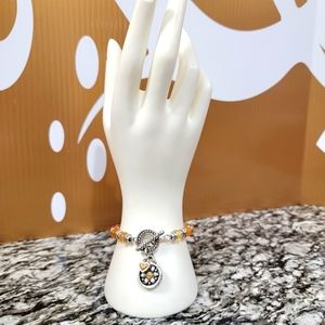 VERY RARE BRIGHTON RETIRED CARNELIAN STONE TOGGLE BRACELET NWOT